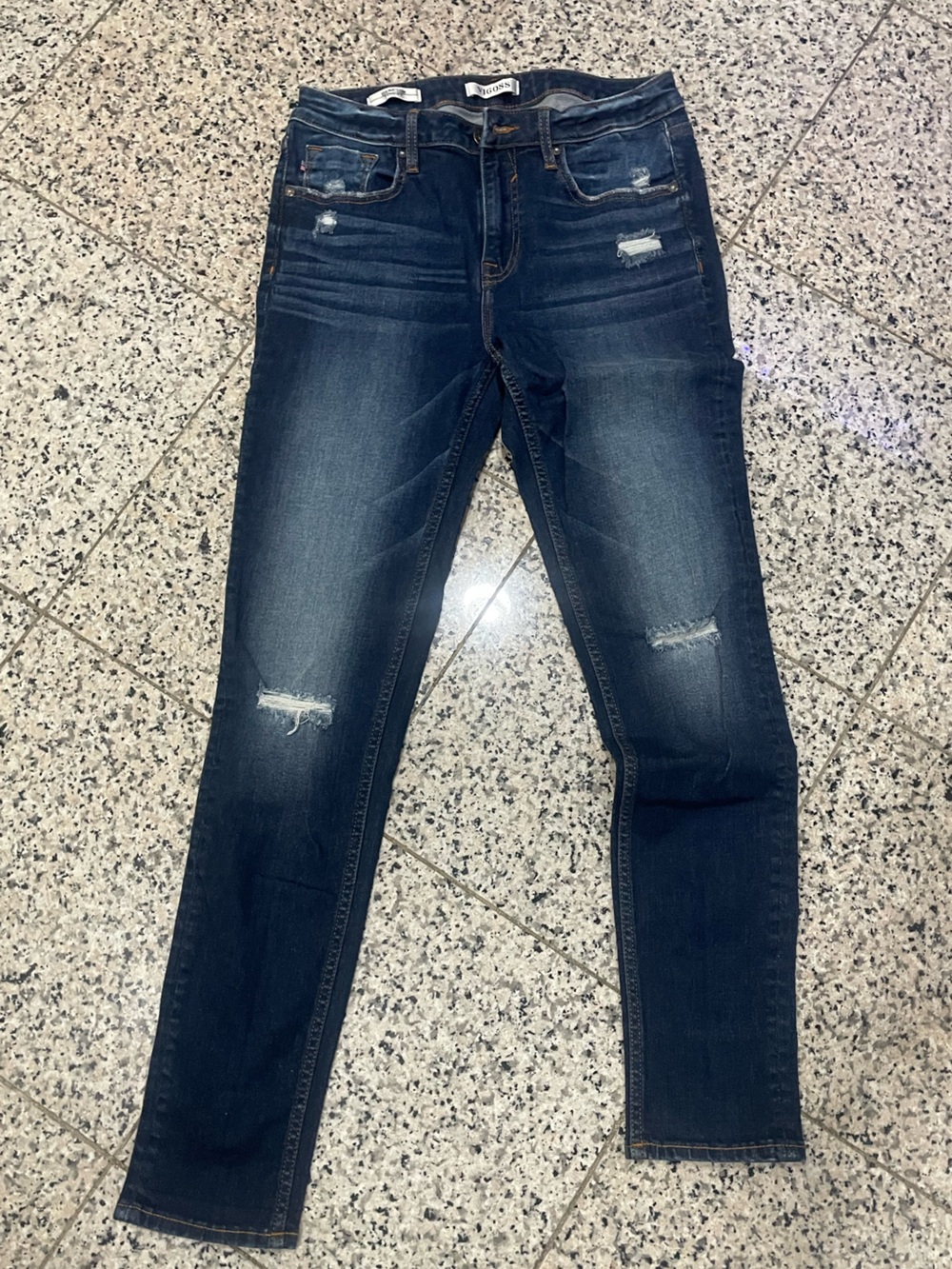 Vigoss Dark Blue Distressed Skinny Jeans